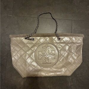 Tory Burch Metallic Ella Chain Quilted Tote